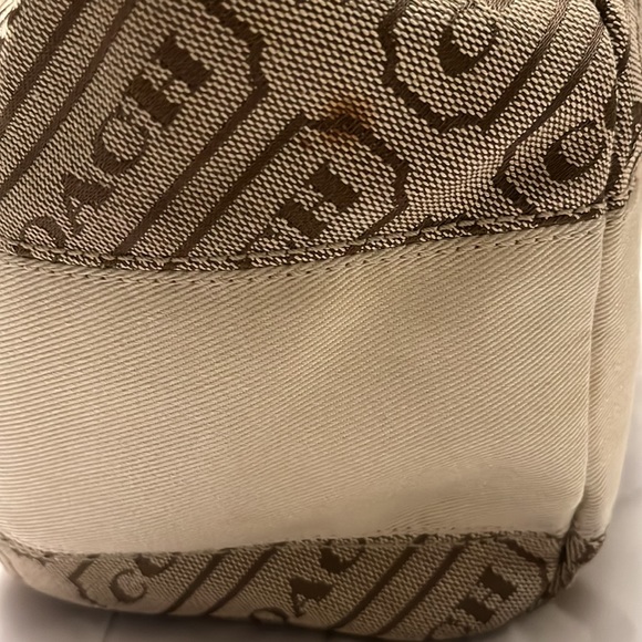 Coach purse - Tan, brown and cream satchel style coach F-1225 - Picture 4 of 16